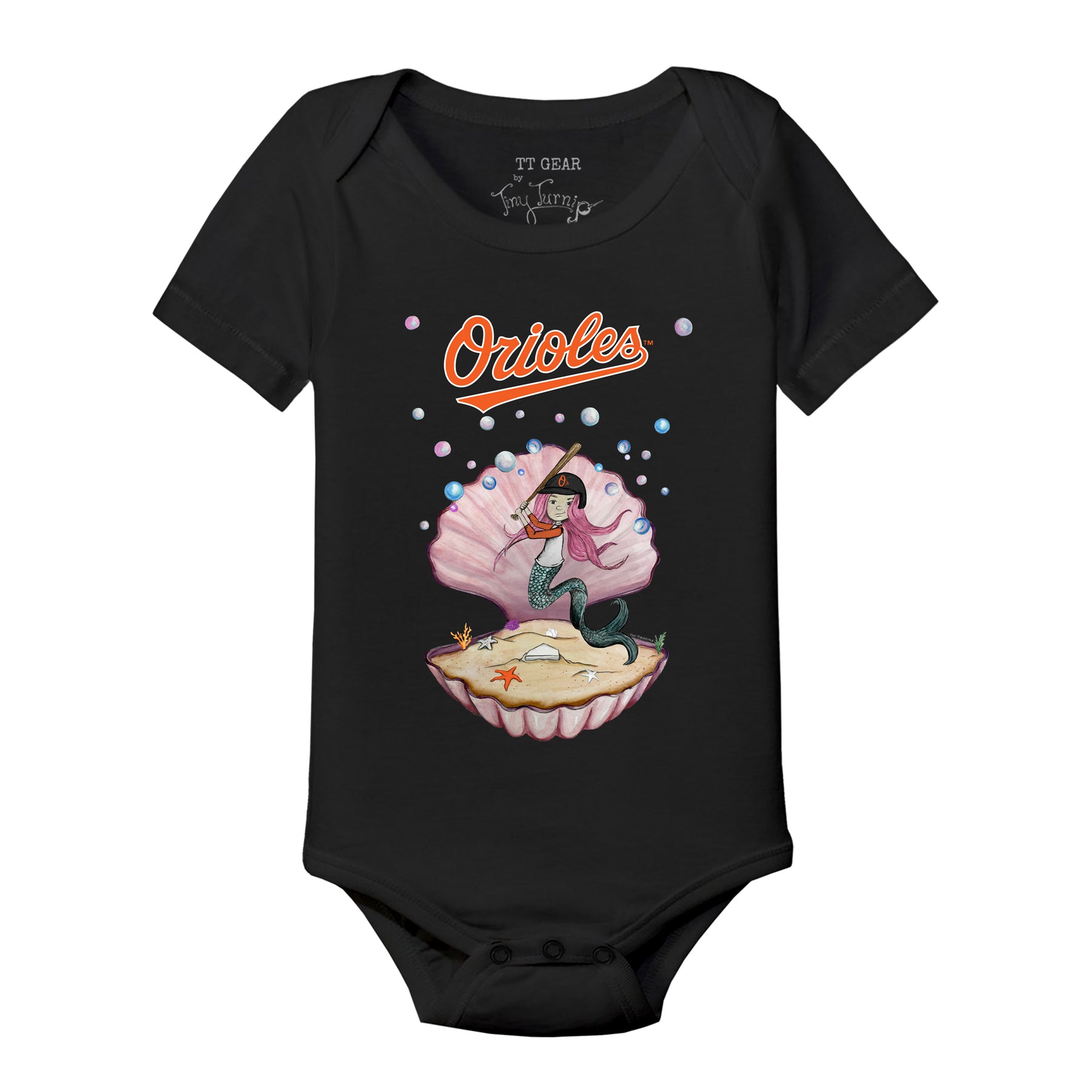 Baltimore Orioles Mermaid Short Sleeve Snapper