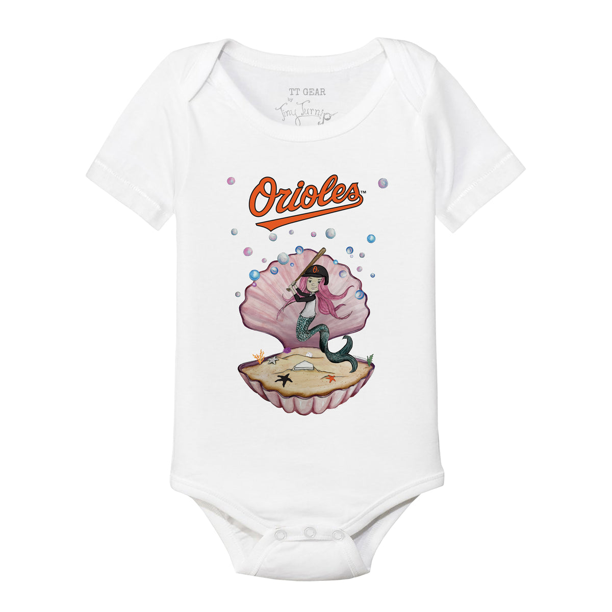 Baltimore Orioles Mermaid Short Sleeve Snapper