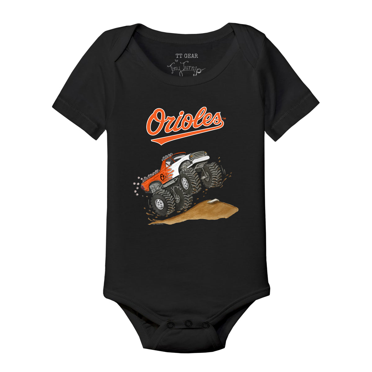 Baltimore Orioles Monster Truck Short Sleeve Snapper