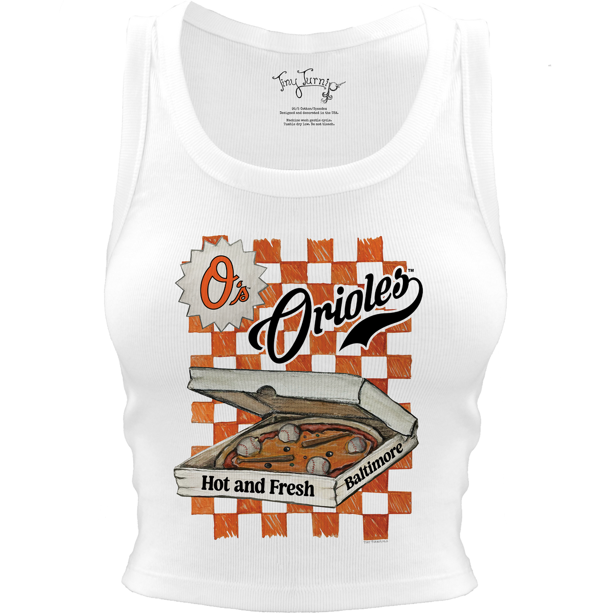 Baltimore Orioles Pizza Crop Tank