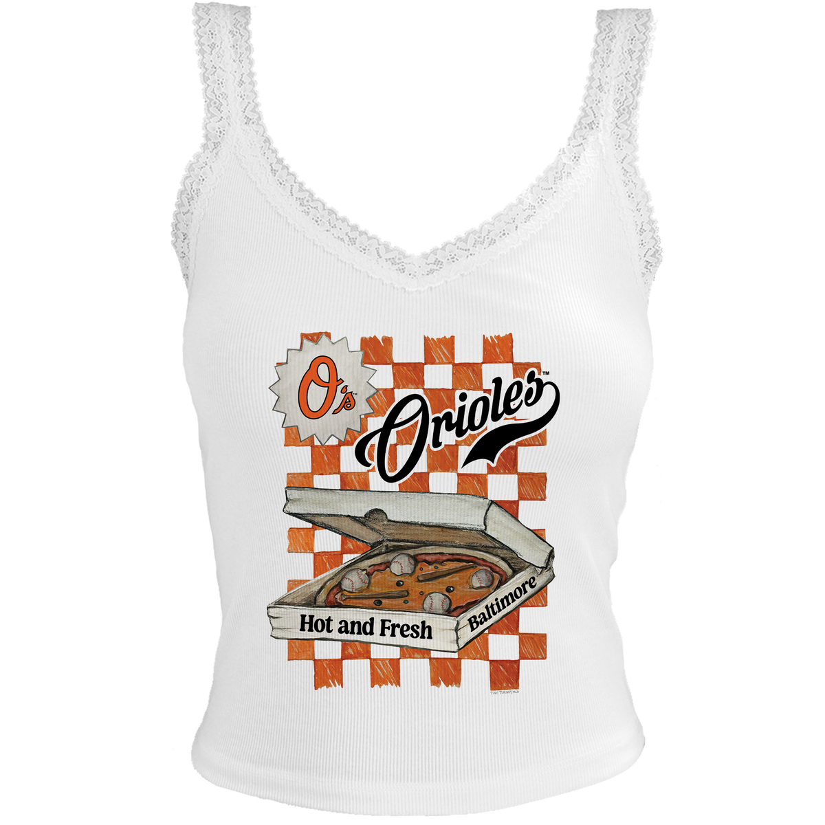 Baltimore Orioles Pizza Lace Tank
