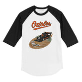 Baltimore Orioles Race Car 3/4 Black Sleeve Raglan