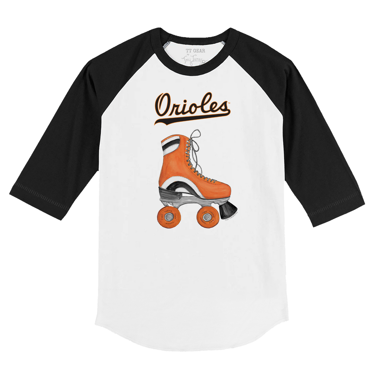 Baltimore Orioles Retro Skate 3/4 Black Sleeve Raglan