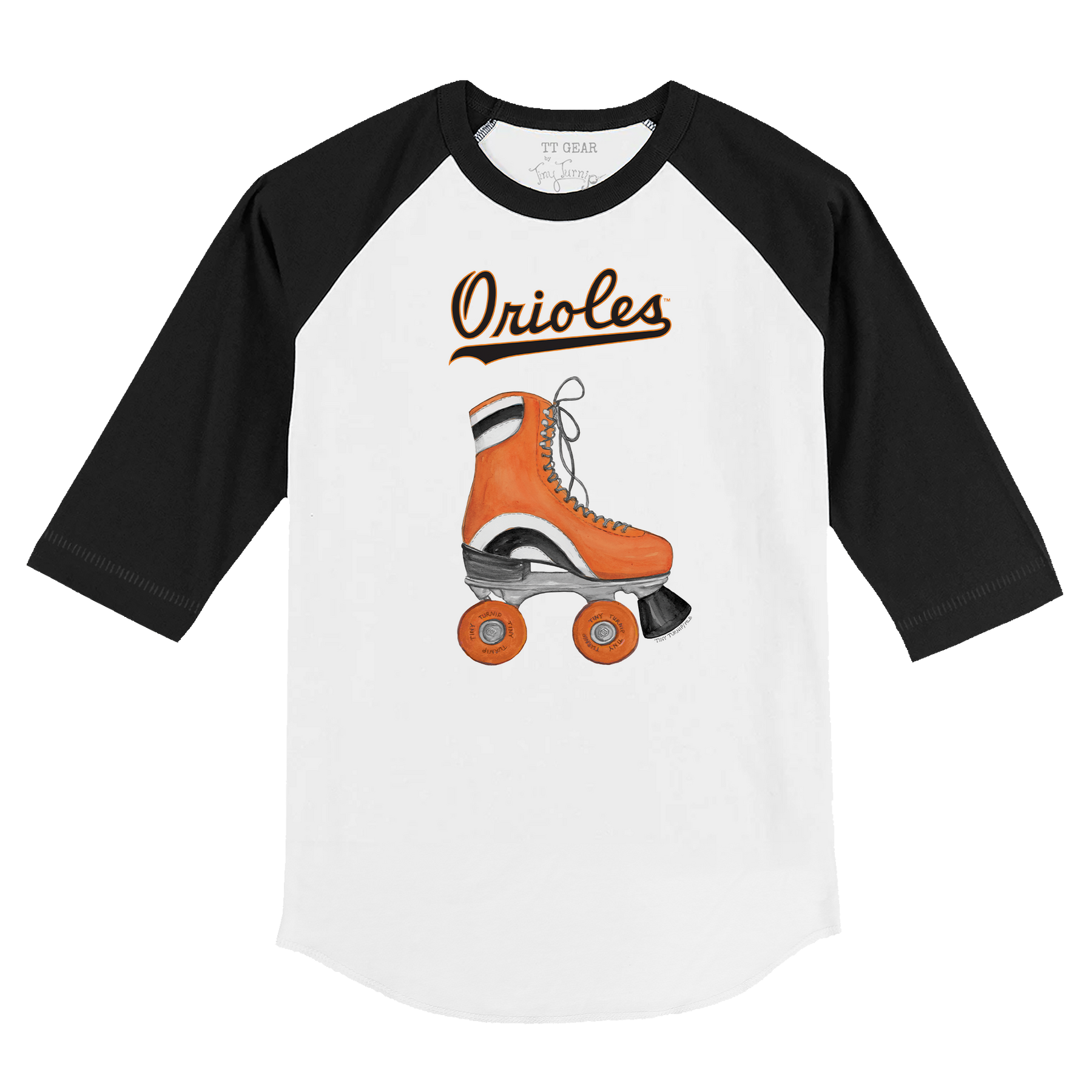 Baltimore Orioles Retro Skate 3/4 Black Sleeve Raglan