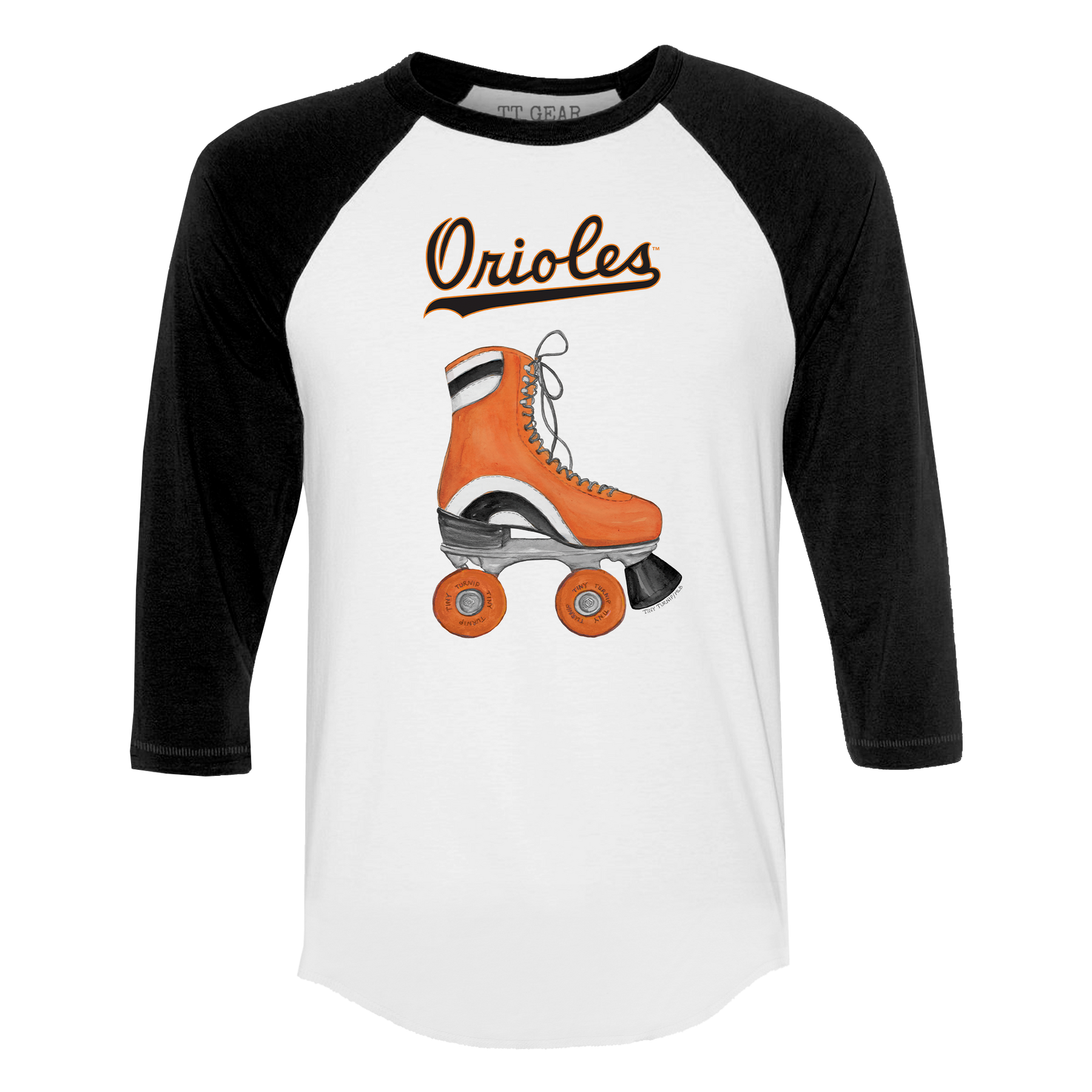Baltimore Orioles Retro Skate 3/4 Black Sleeve Raglan