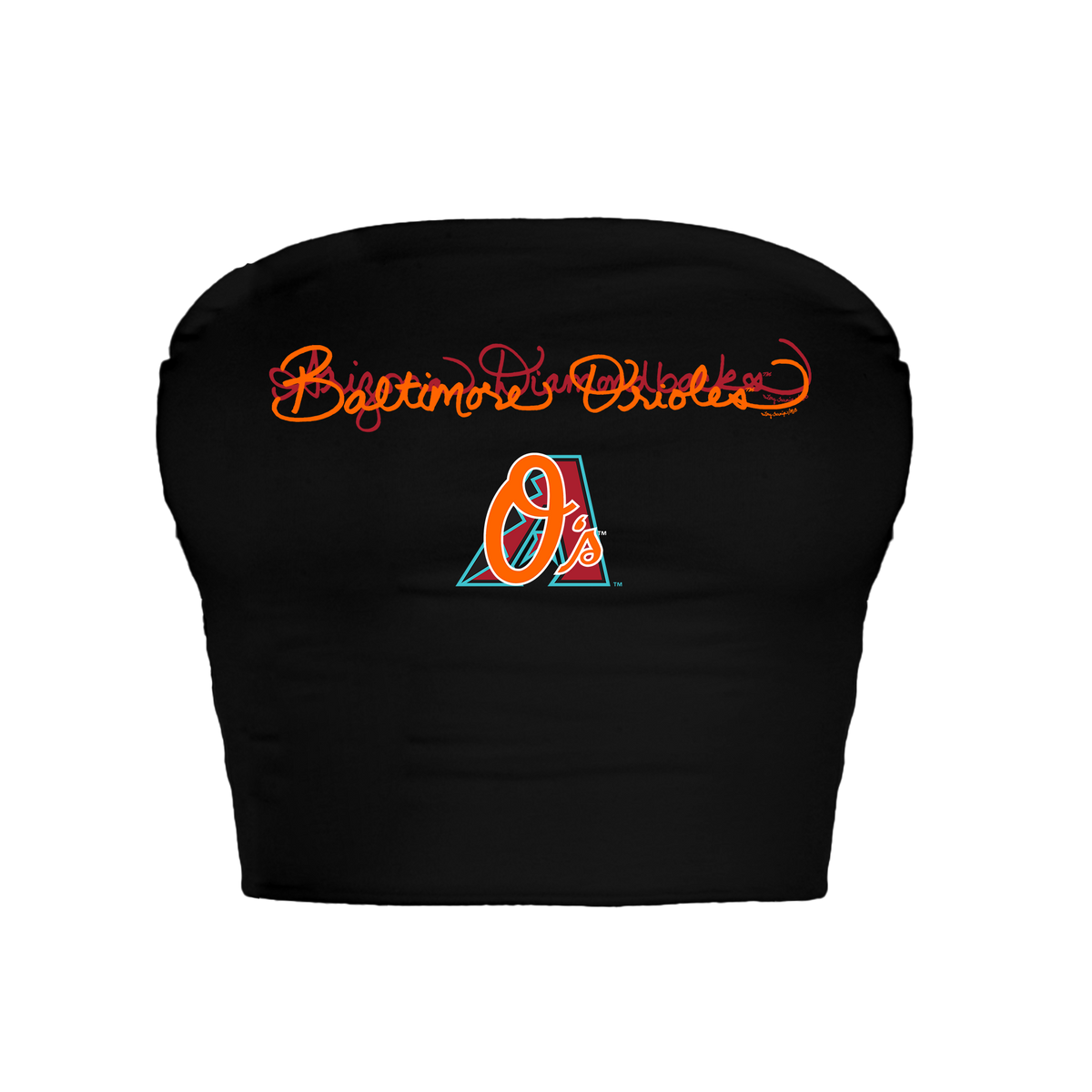 Baltimore Orioles Logo Script Crop Tube Top