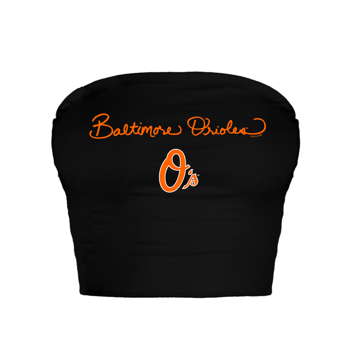 Baltimore Orioles Logo Script Crop Tube Top