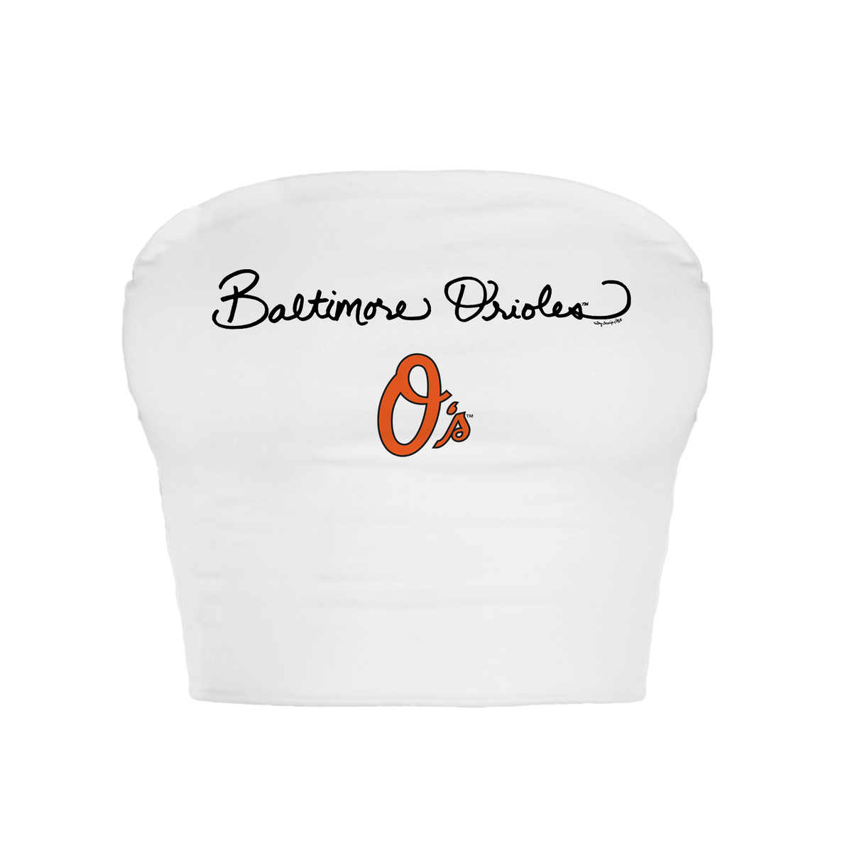 Baltimore Orioles Logo Script Crop Tube Top