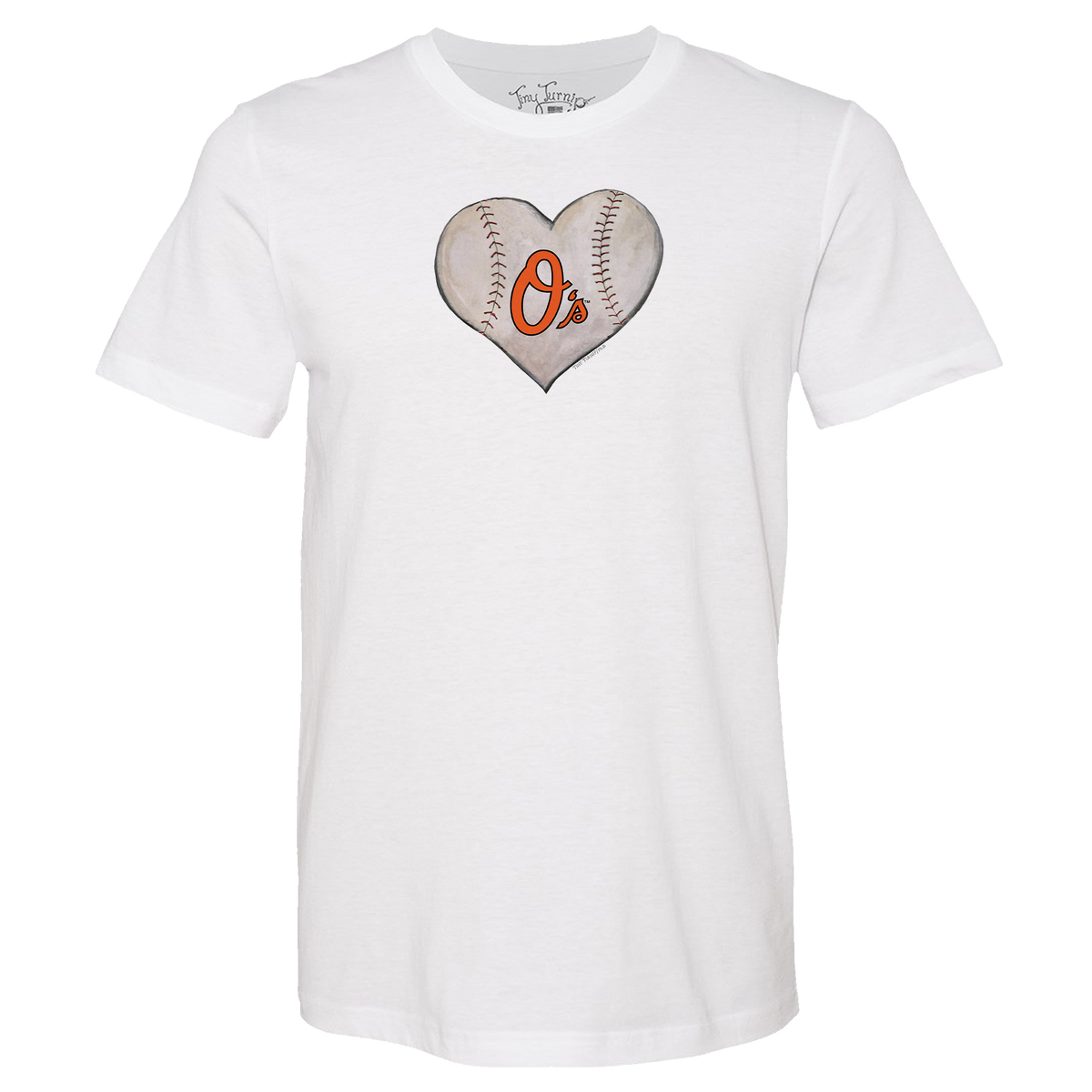 Baltimore Orioles Stitched Heart Unisex Tee Shirt - Tiny Turnip