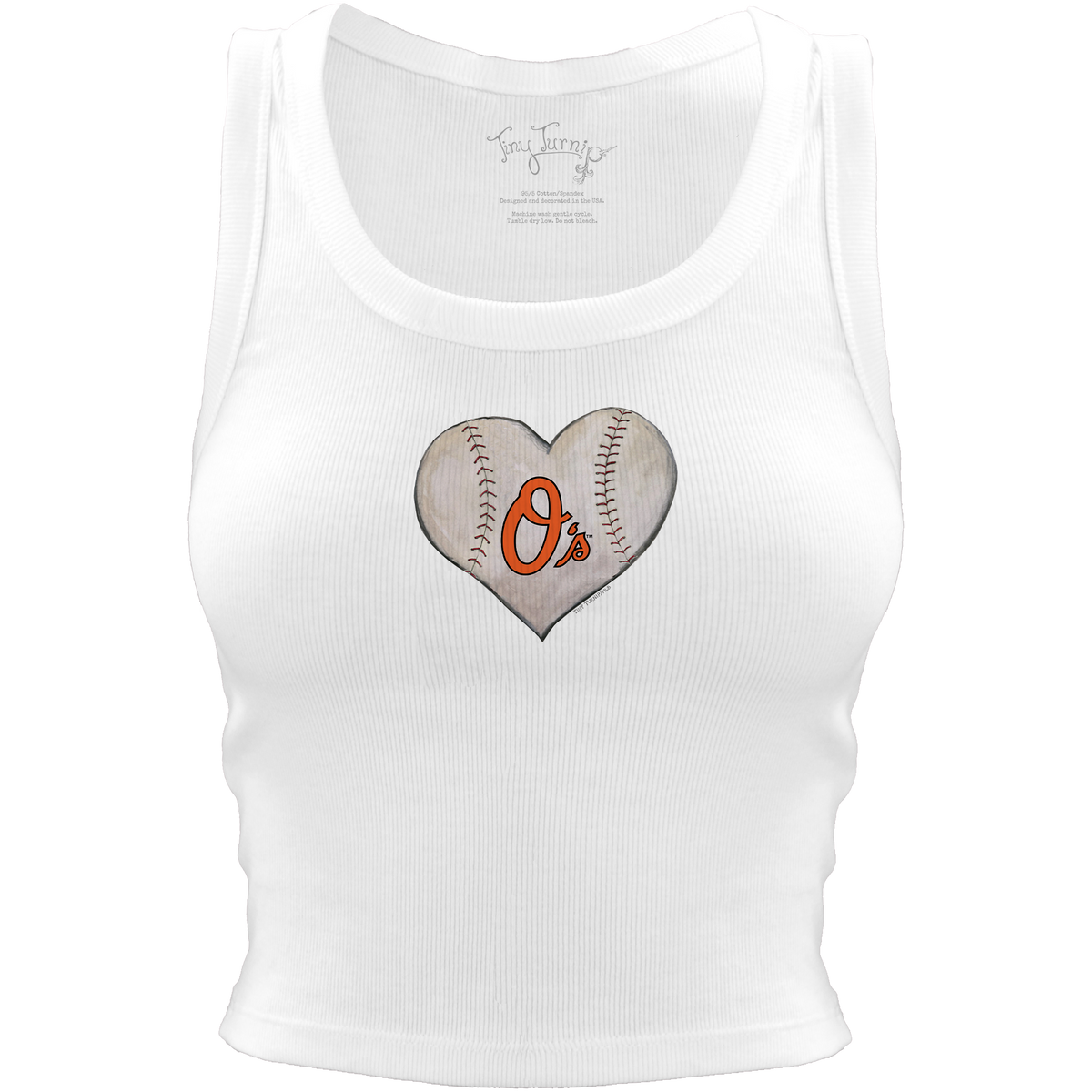 Baltimore Orioles Baseball Heart Crop Tank - Tiny Turnip