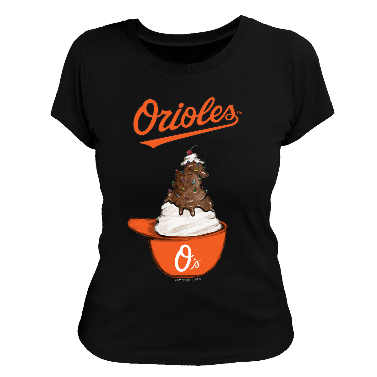 Baltimore Orioles Sundae Helmet Women's Tee Shirt