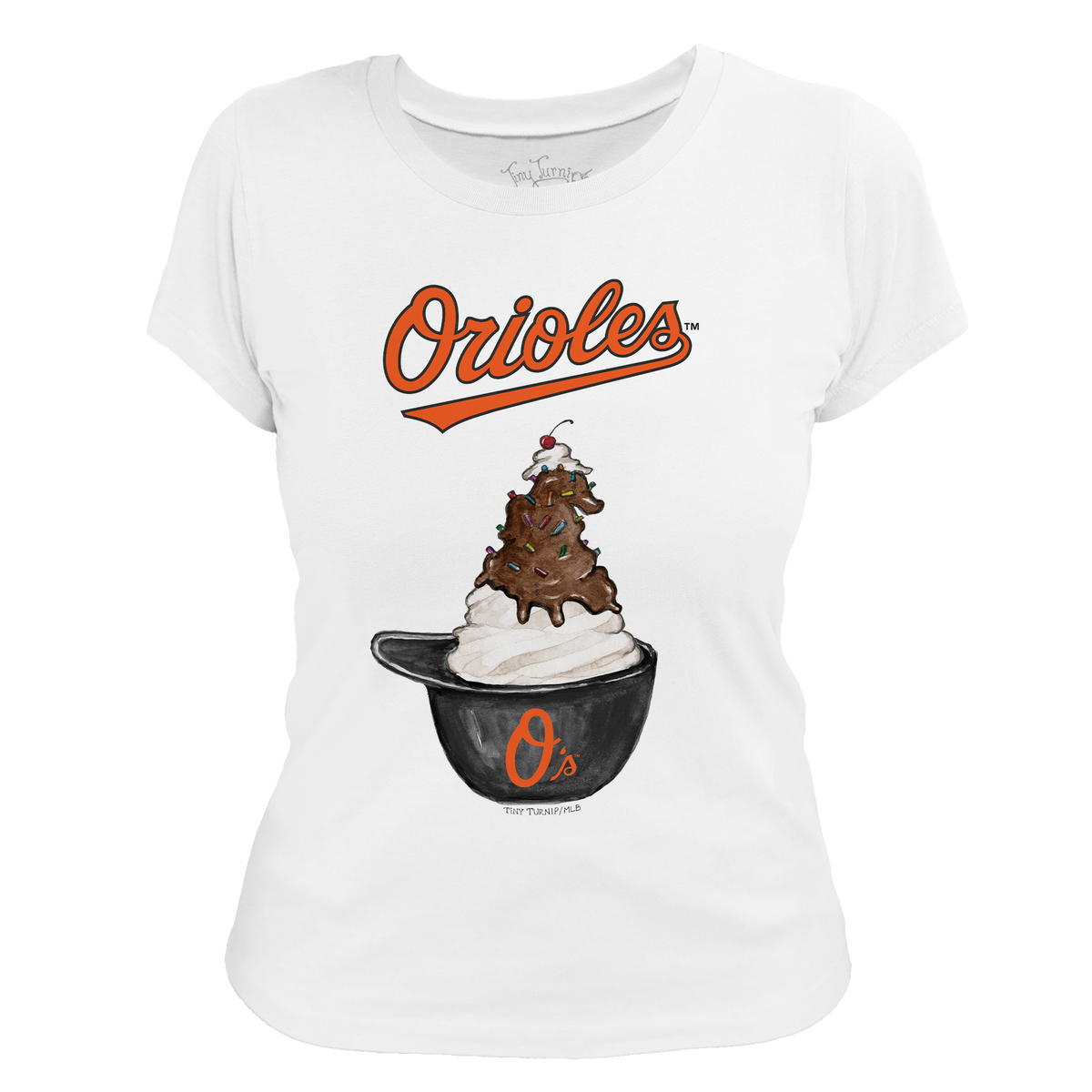 Baltimore Orioles Sundae Helmet Women's Tee Shirt