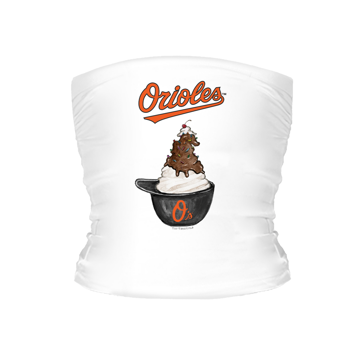 Baltimore Orioles Sundae Helmet Tube Top - Tiny Turnip