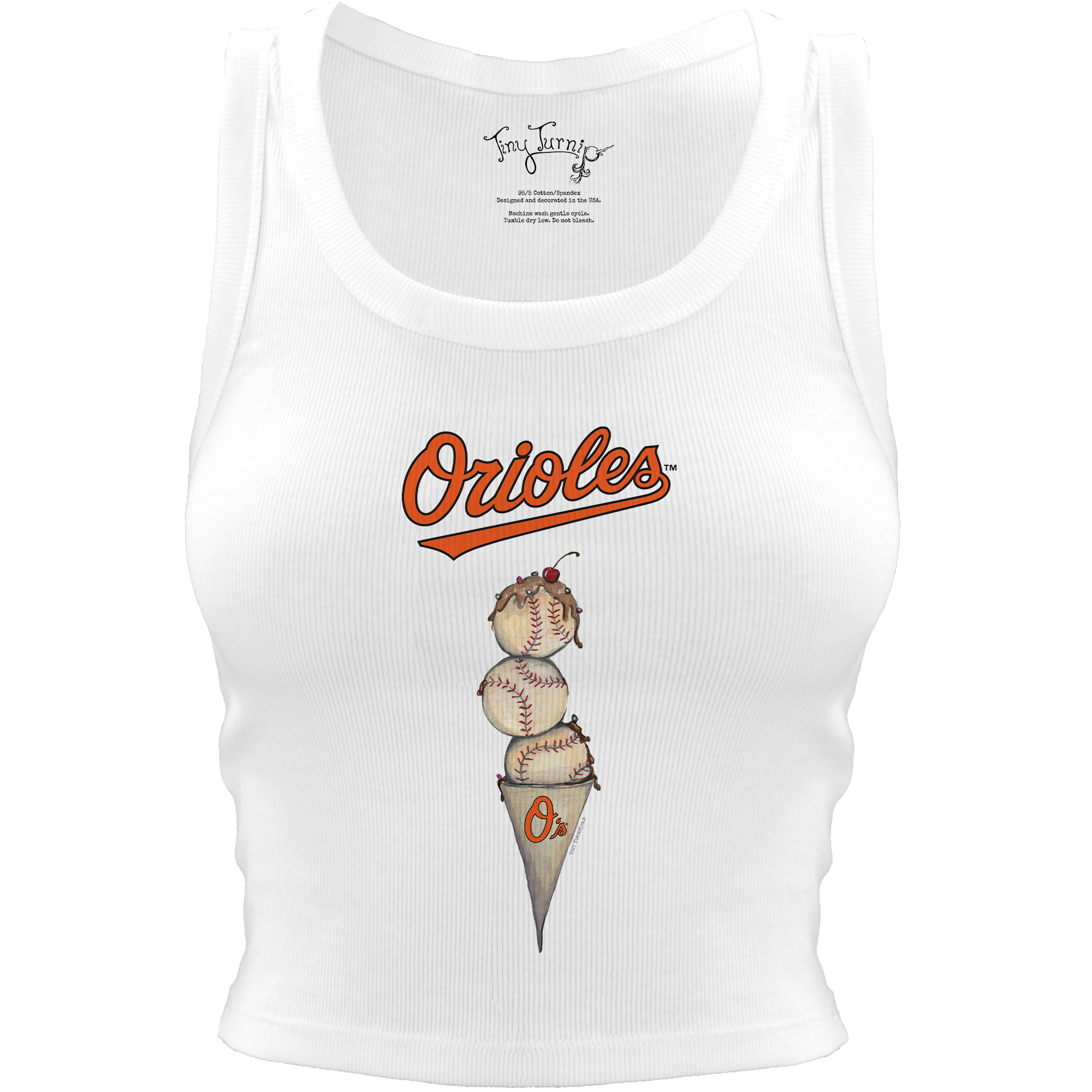 Baltimore Orioles Triple Scoop Crop Tank | Tiny Turnip