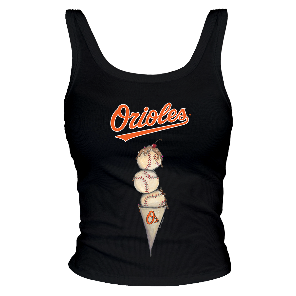 Baltimore Orioles Triple Scoop Ribbed Tank - Tiny Turnip