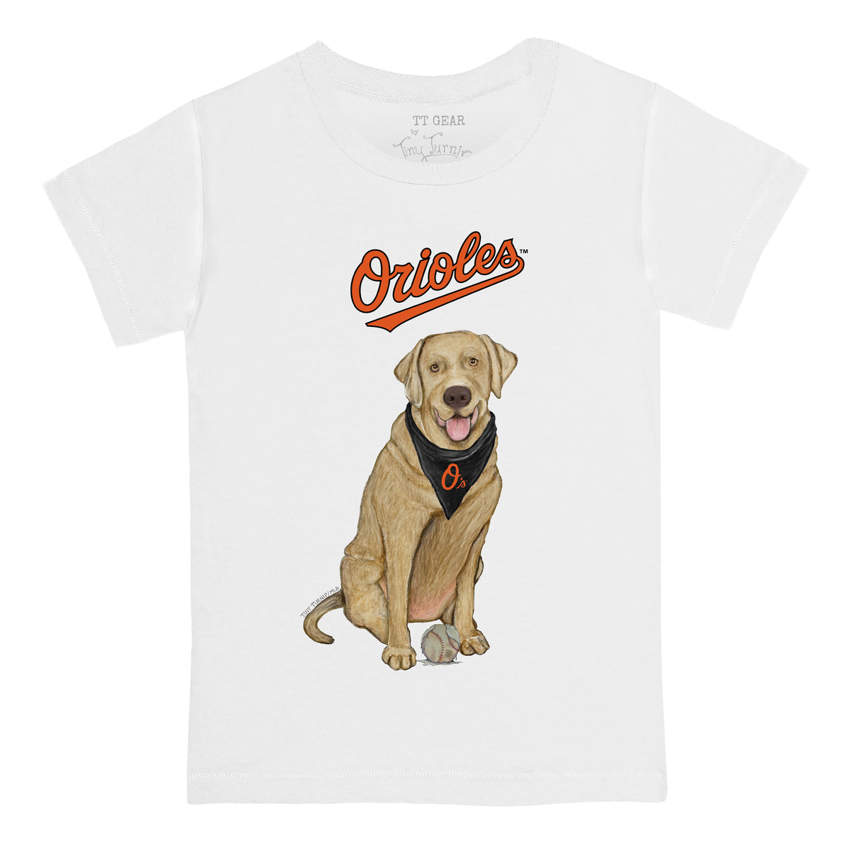 Baltimore Orioles Yellow Labrador Retriever Tee Shirt