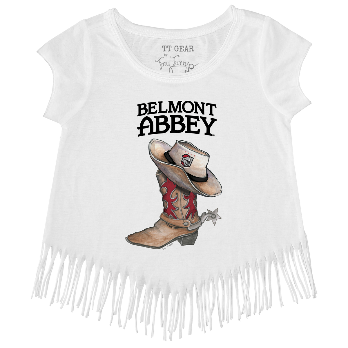 Belmont Abbey Crusaders Cowboy Boot Fringe Tee