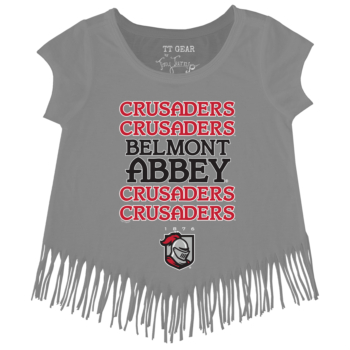 Belmont Abbey Crusaders Stacked Fringe Tee