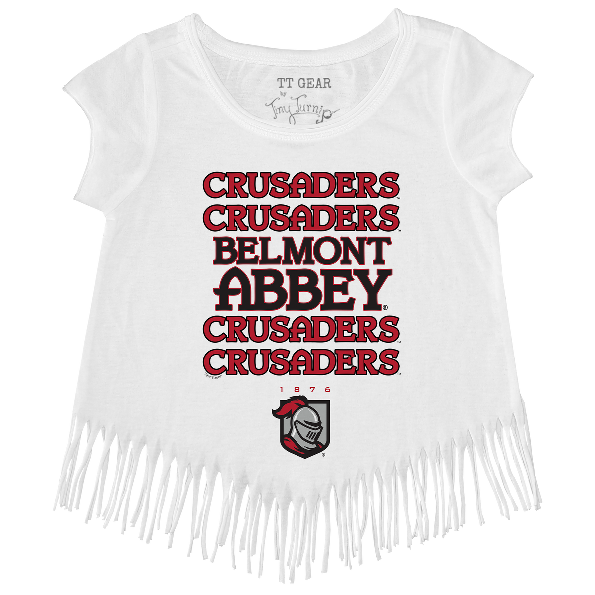 Belmont Abbey Crusaders Stacked Fringe Tee
