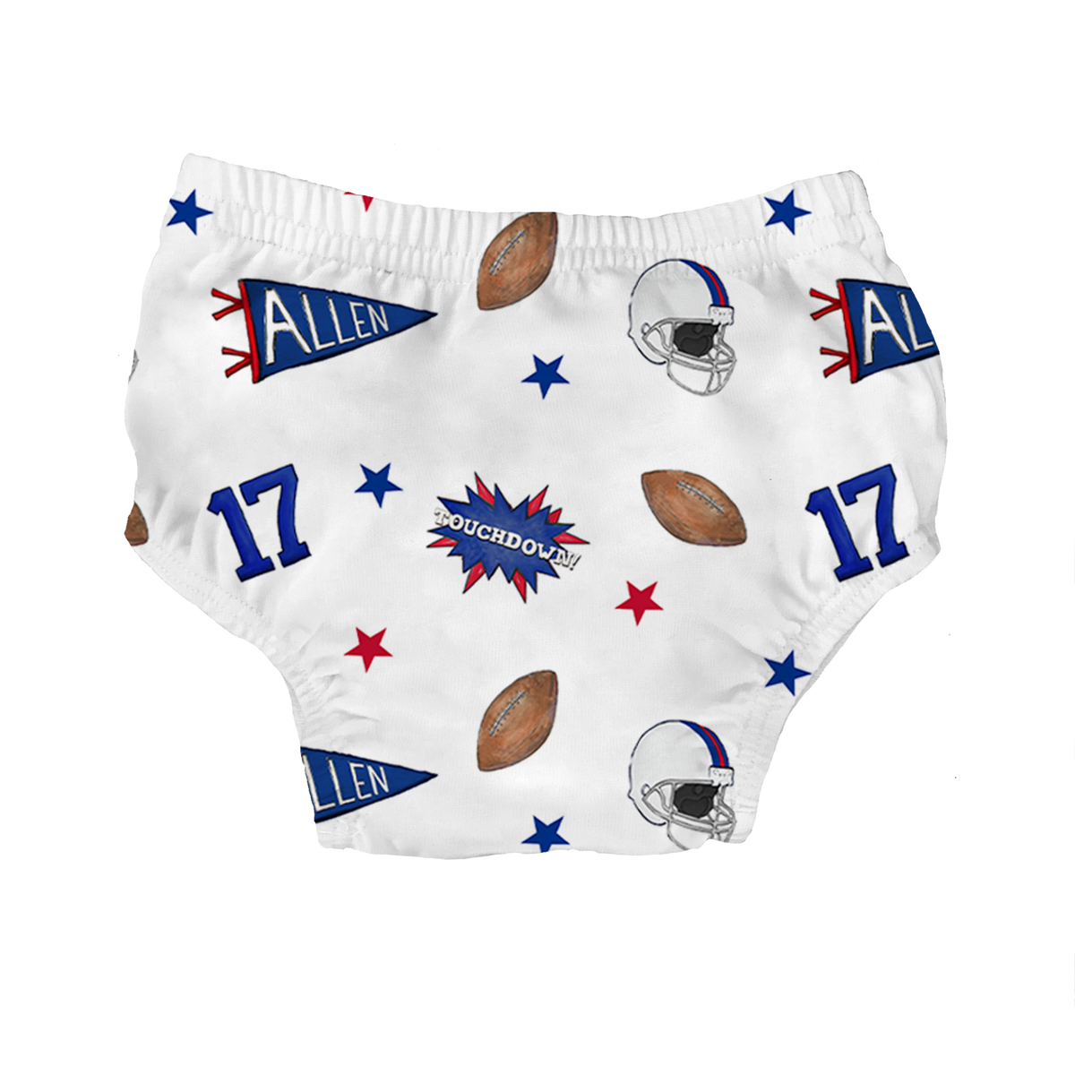 VIP Football: Pennant Collage w/ Name, Number - Bloomers - Tiny Turnip