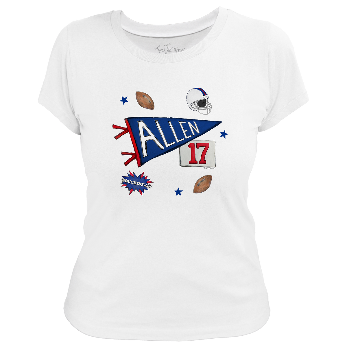 VIP Pennant Collage w/ Name, Number - Women's Tee Shirt - Tiny Turnip