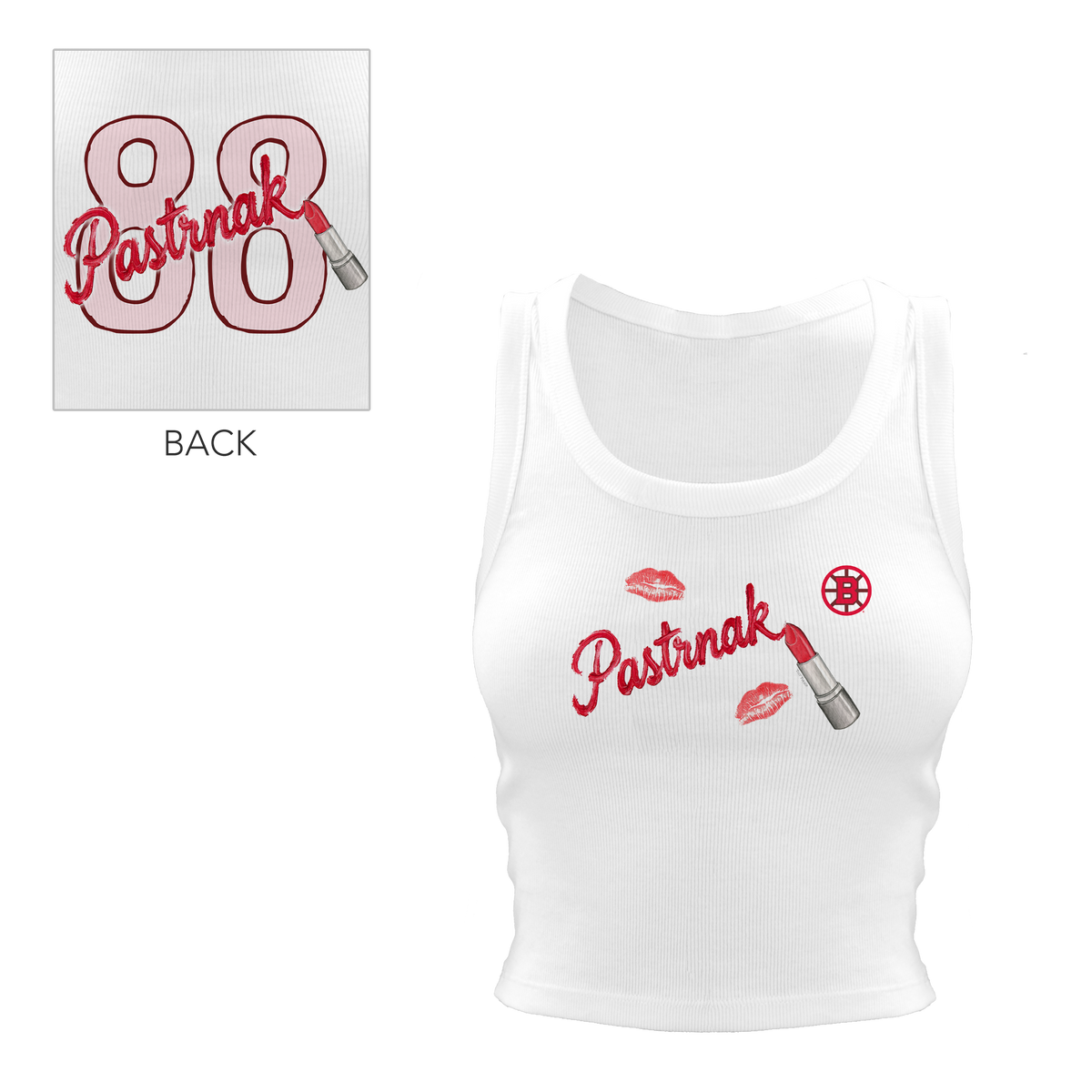 VIP NHL Lipstick w/ Name - Crop Tank - Tiny Turnip