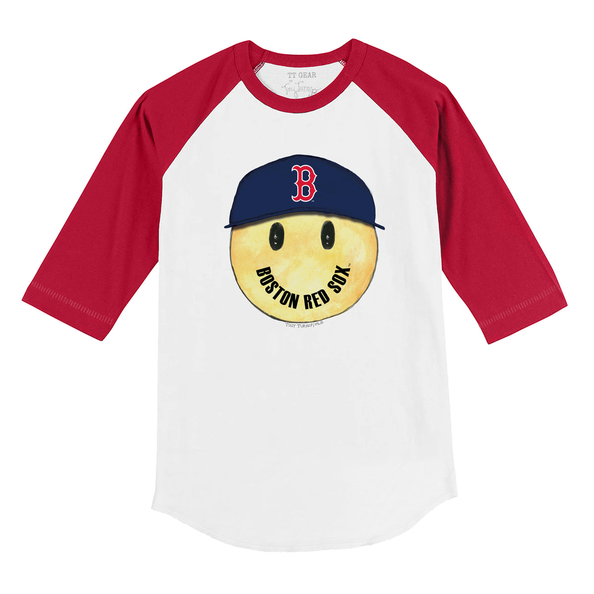 Boston Red Sox Smiley 3/4 Red Sleeve Raglan
