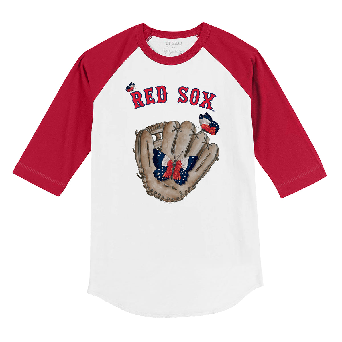 Boston Red Sox Butterfly Glove 3/4 Red Sleeve Raglan