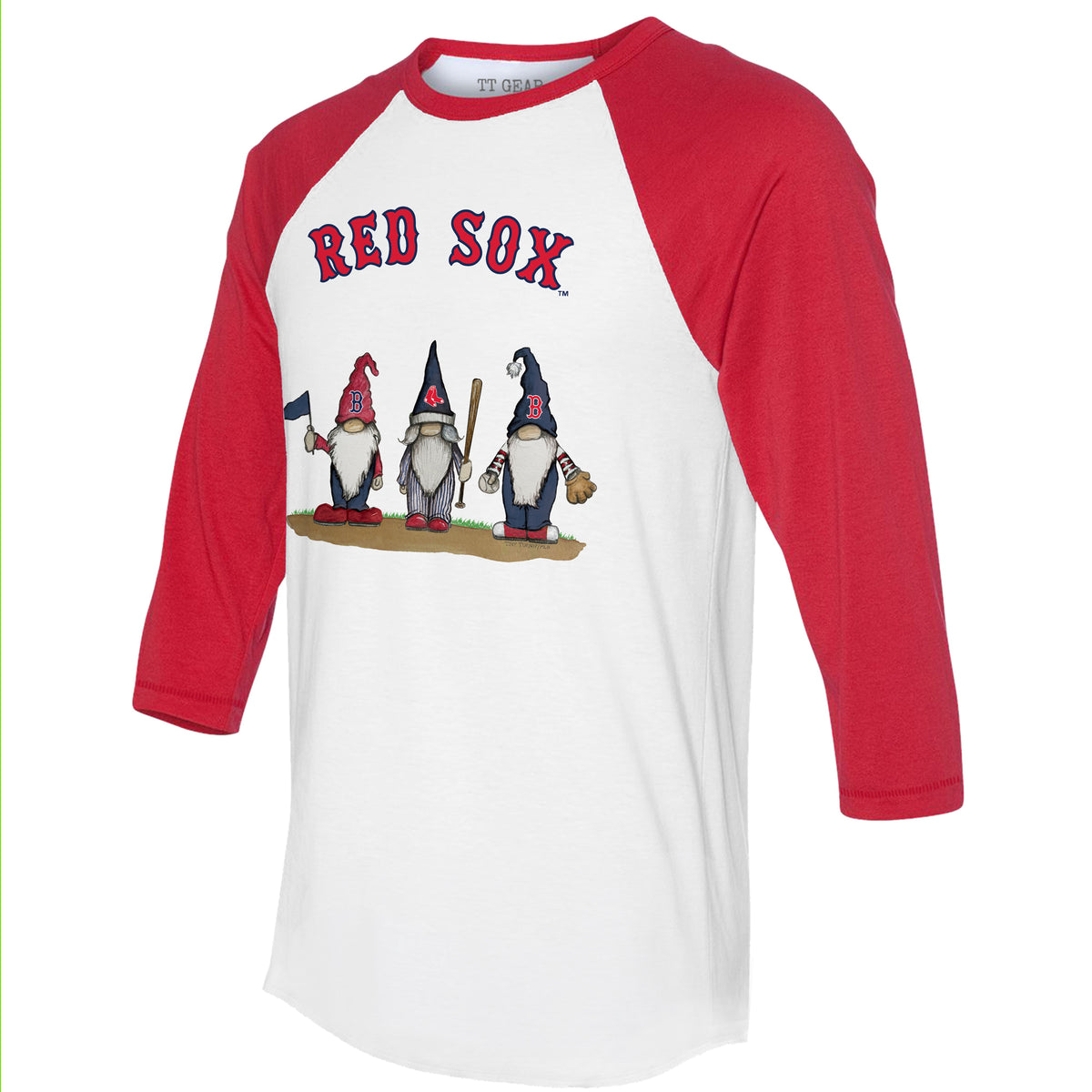 Boston Red Sox Gnomes 3/4 Red Sleeve Raglan