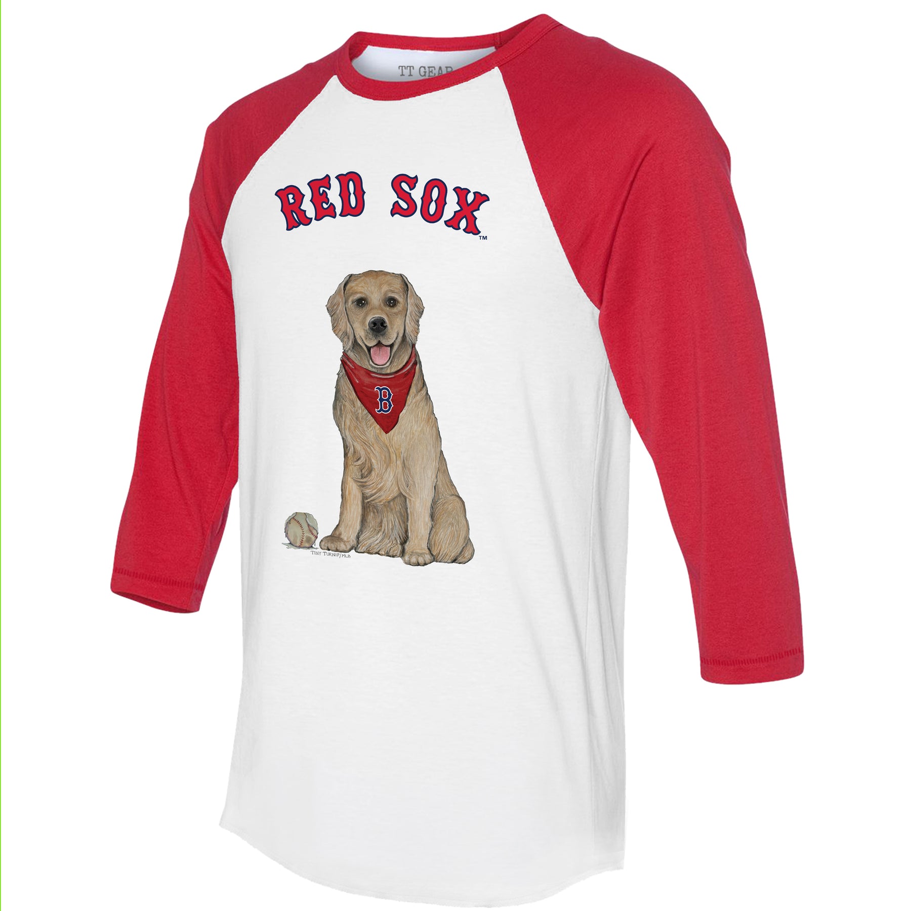 Boston Red Sox Golden Retriever 3/4 Red Sleeve Raglan
