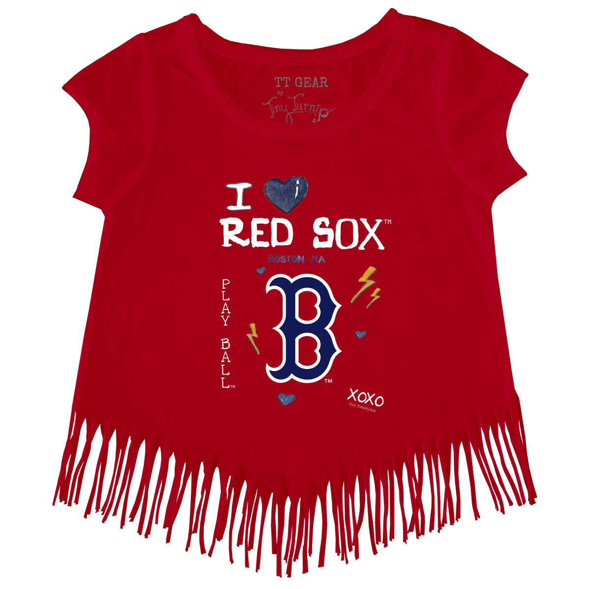 I Heart Red Sox Fringe Tee - Tiny Turnip