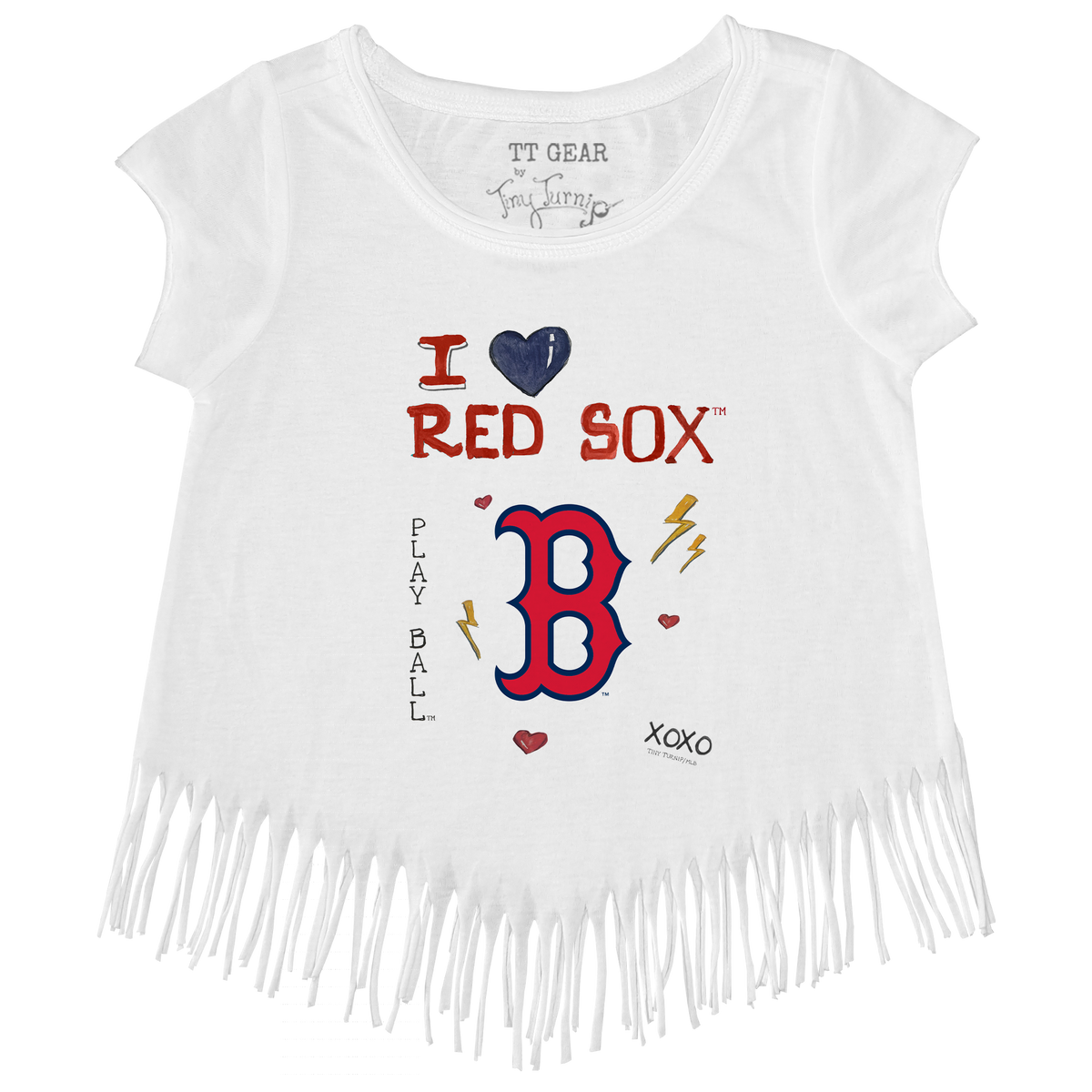 I Heart Red Sox Fringe Tee - Tiny Turnip