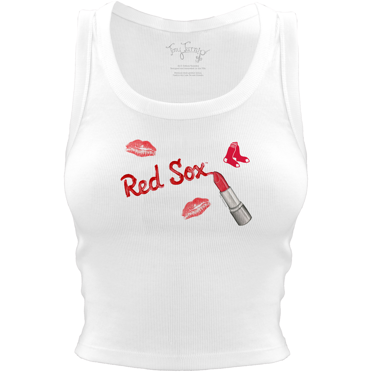 Boston Red Sox Lipstick Crop Tank - Tiny Turnip
