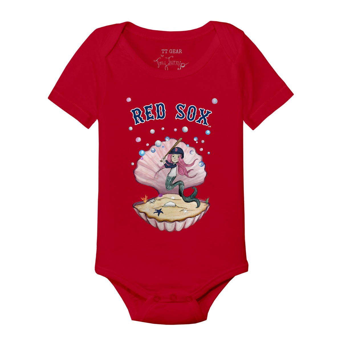 Boston Red Sox Mermaid Short Sleeve Snapper