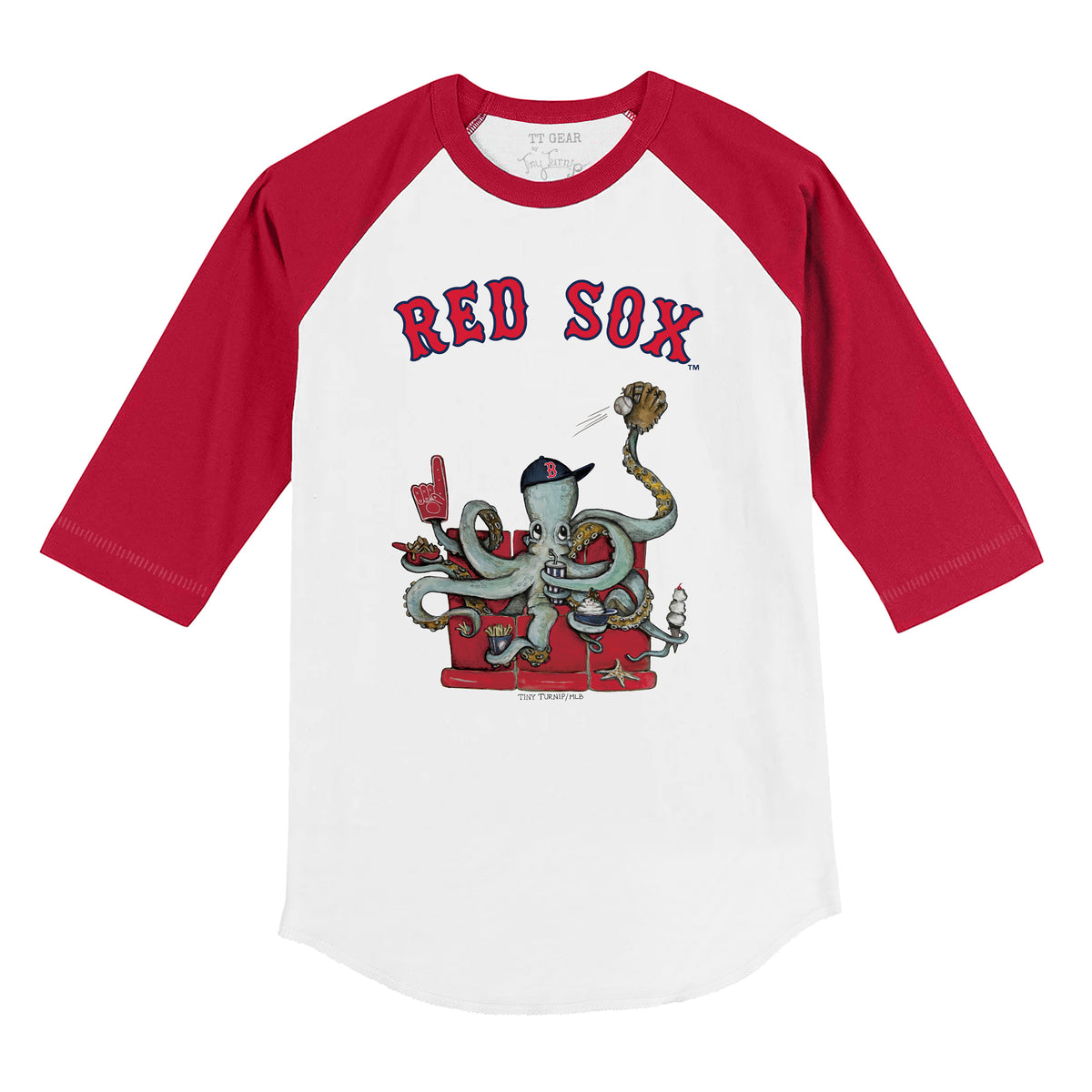 Boston Red Sox Octopus 3/4 Red Sleeve Raglan