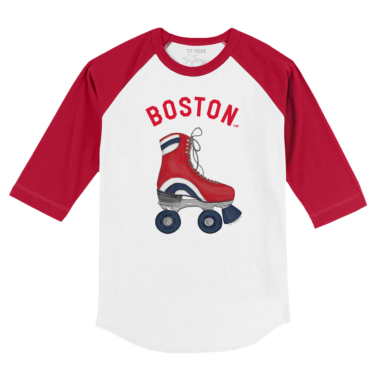 Boston Red Sox Retro Skate 3/4 Red Sleeve Raglan