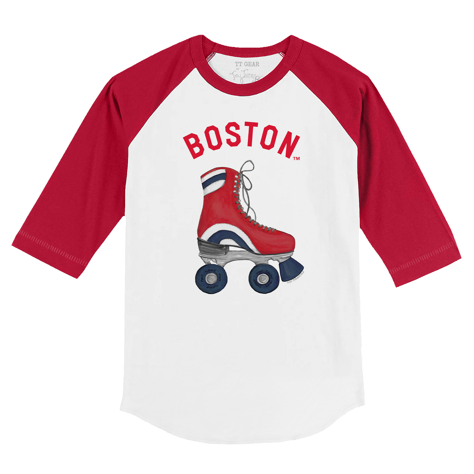 Boston Red Sox Retro Skate 3/4 Red Sleeve Raglan