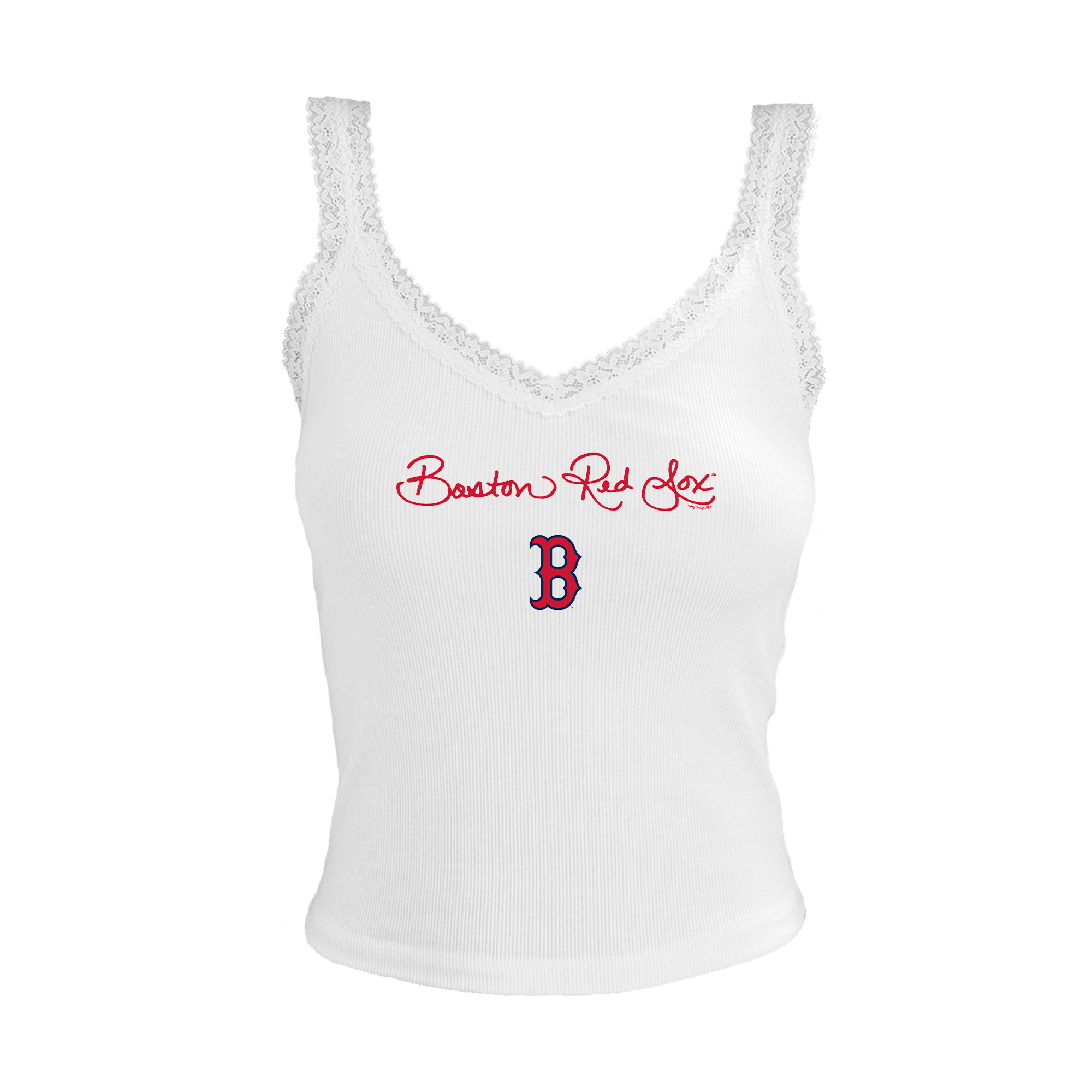 BOS_SCRIPTLOGORED_WLACETNKHWHT BOS_SCRIPTLOGORED_WLACETNKHWHT