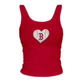 Boston Red Sox Baseball Heart Ribbed Tank