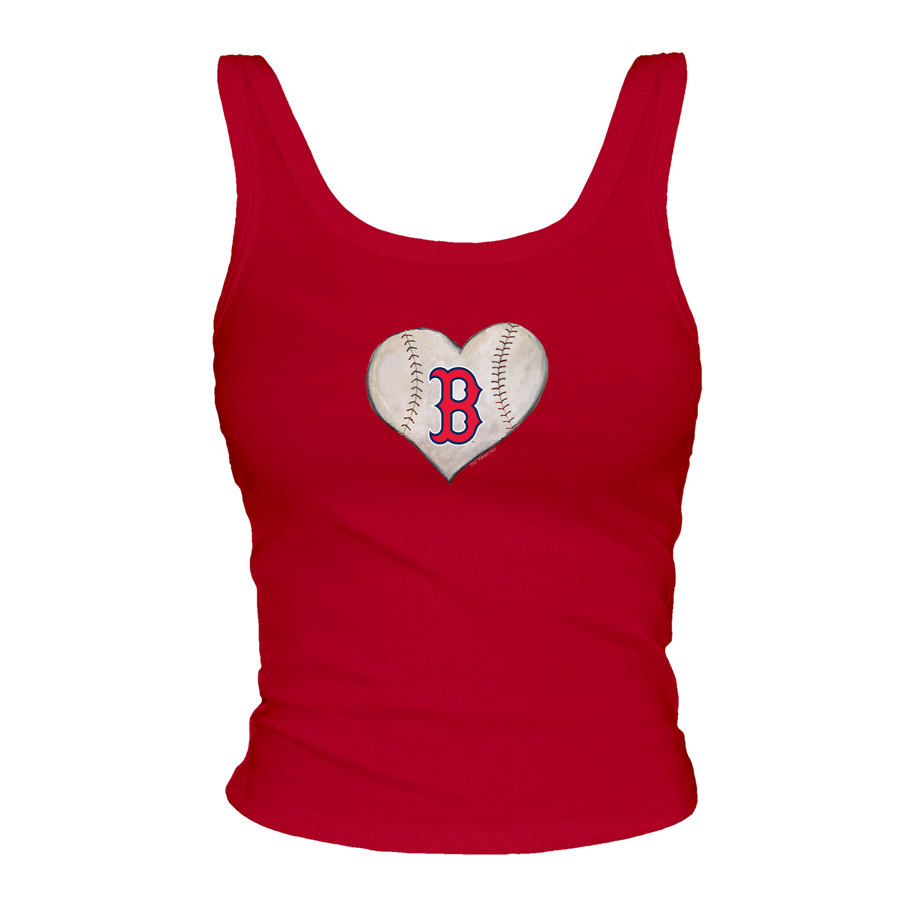 Boston Red Sox Baseball Heart Ribbed Tank