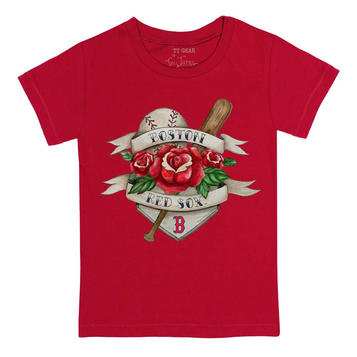 Boston Red Sox Tattoo Rose Tee Shirt