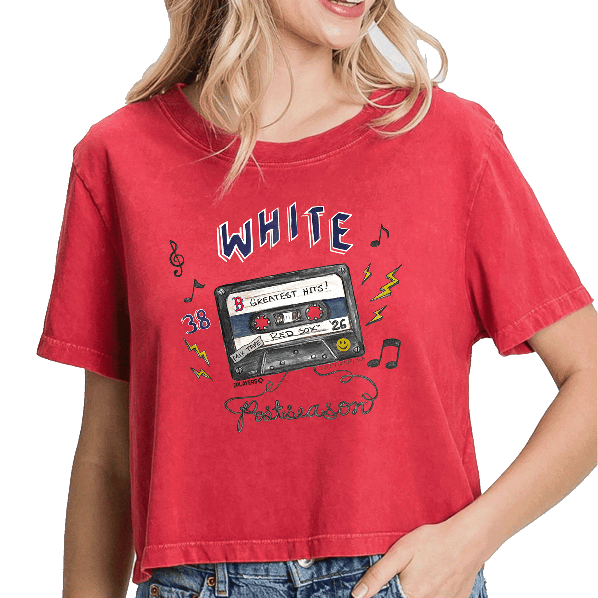VIP Boston Red Sox Postseason '26 Vintage Crop Tee - Tiny Turnip