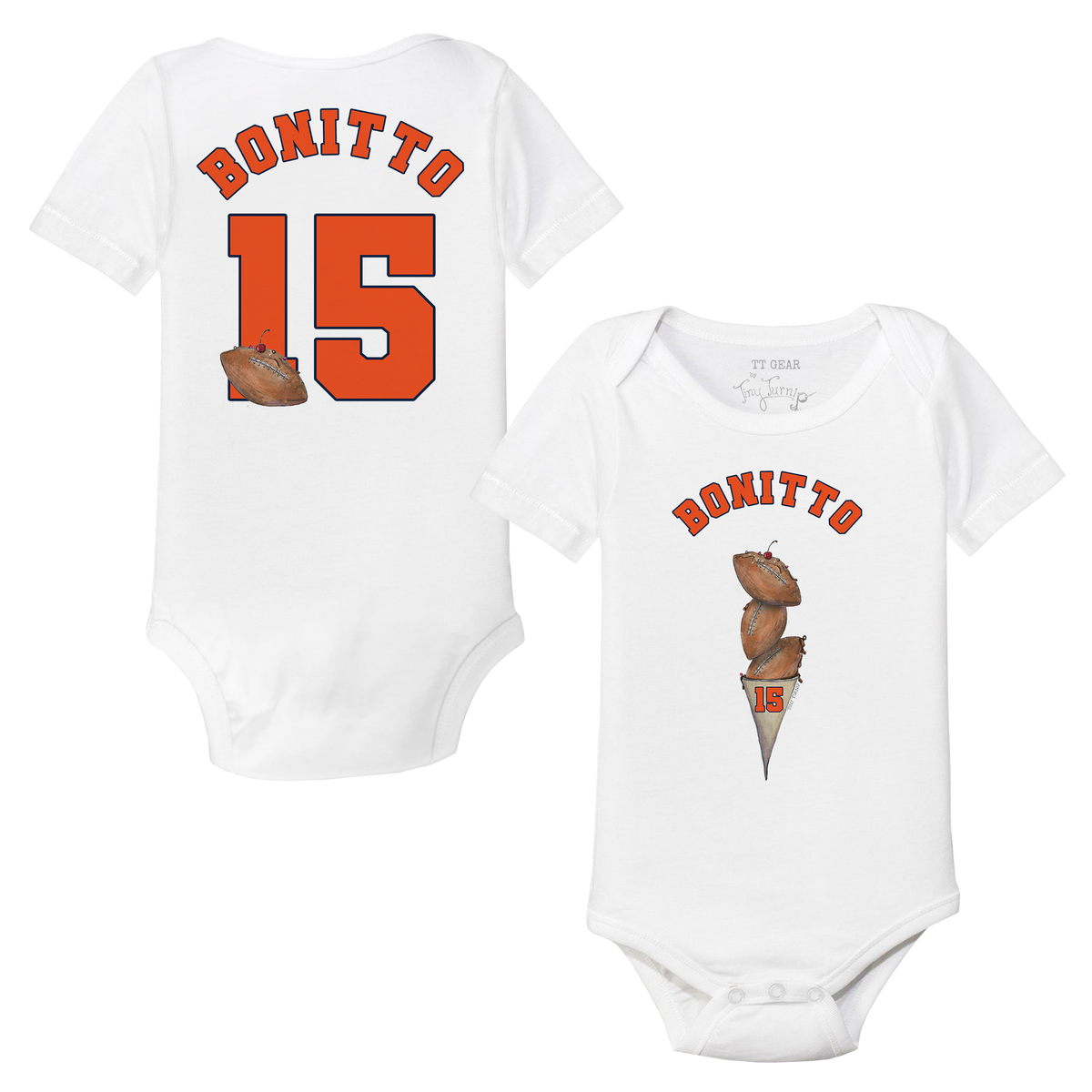 VIP Football: Triple Scoop w/ Name - Short Sleeve Snapper - Tiny Turnip