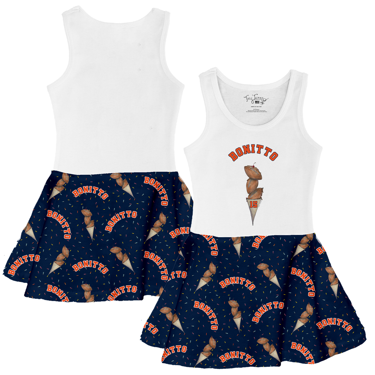 VIP Football: Triple Scoop w/ Name - Tank Swing Dress - Tiny Turnip