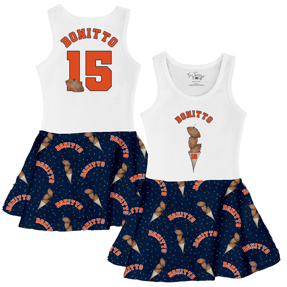 VIP Football: Triple Scoop w/ Name - Tank Swing Dress - Tiny Turnip
