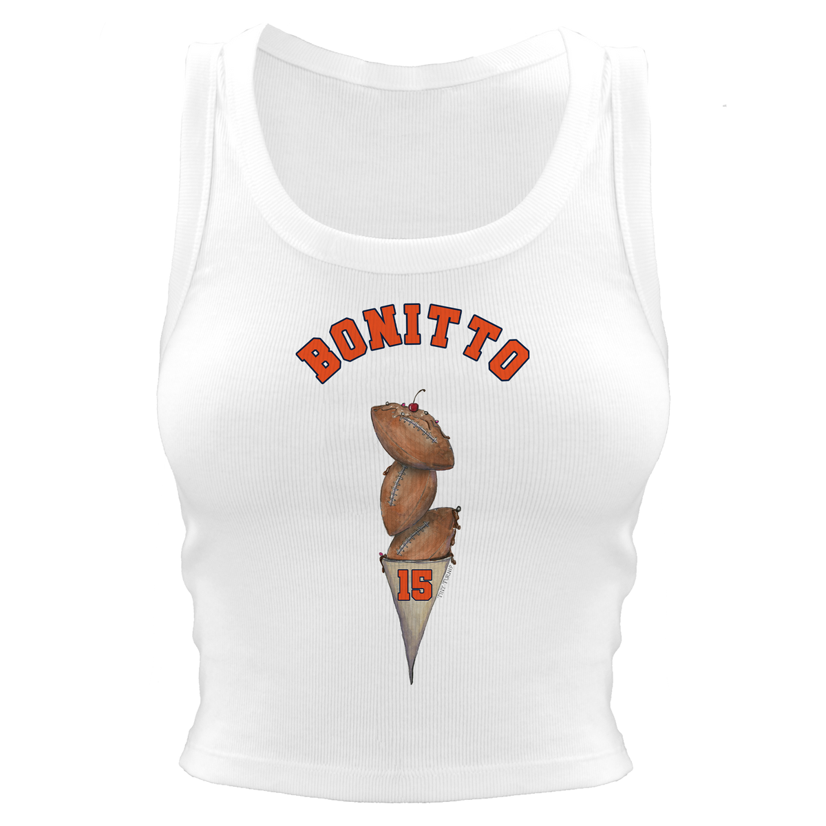 VIP Football: Triple Scoop w/ Name - Crop Tank - Tiny Turnip