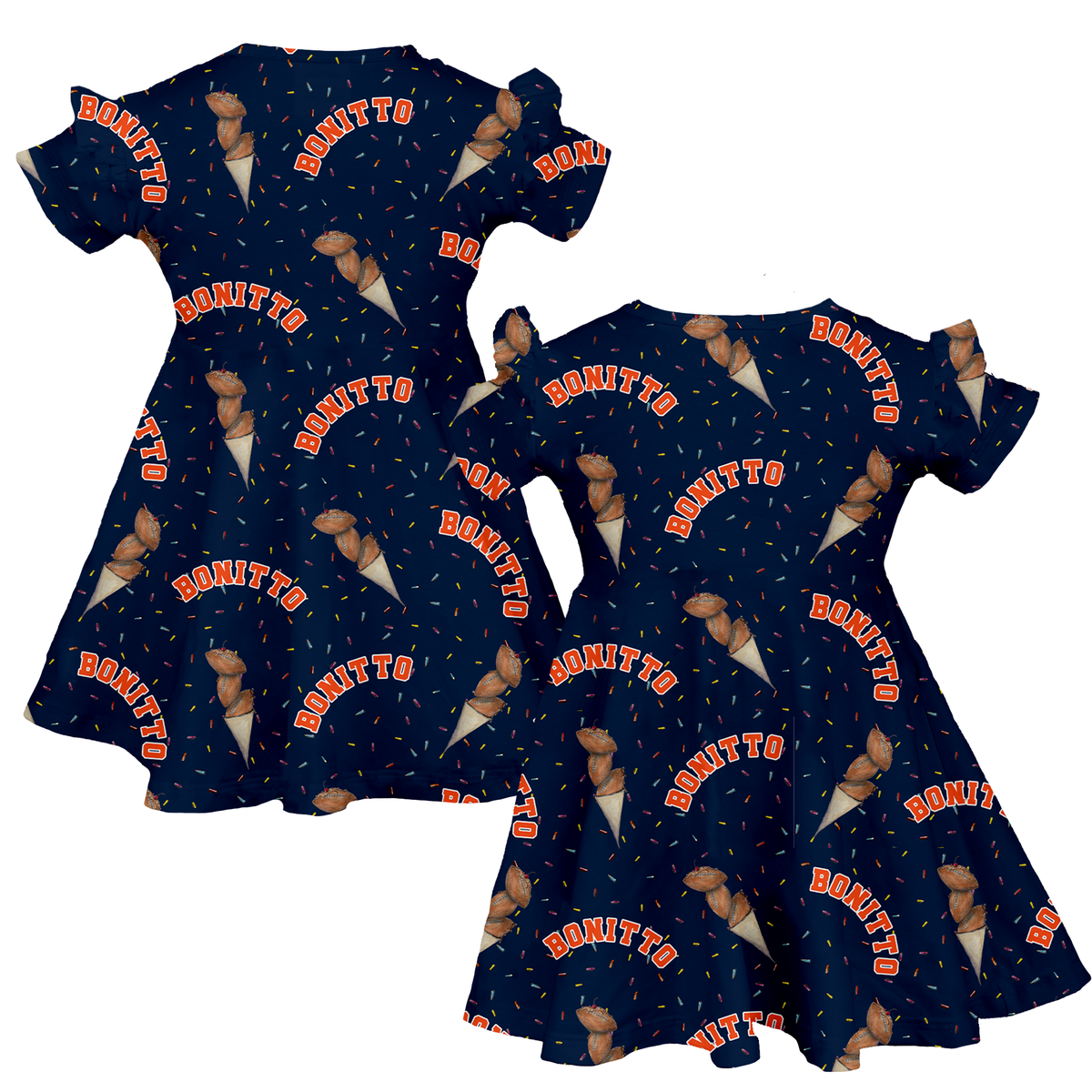 VIP Football: Triple Scoop w/ Name - Molly Dress - Tiny Turnip