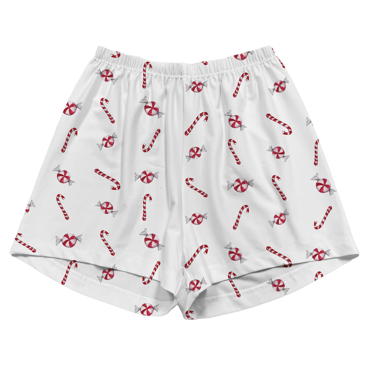 Candy Cane Peppermint Pajama Shorts