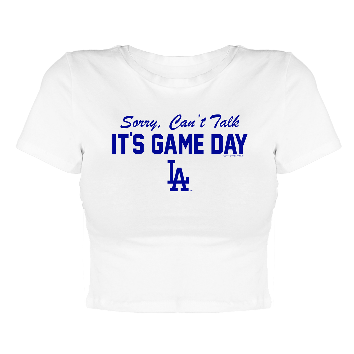 LA Dodgers Chelsea Freeman Game Day Candice Fitted Crop Tee - Tiny Turnip