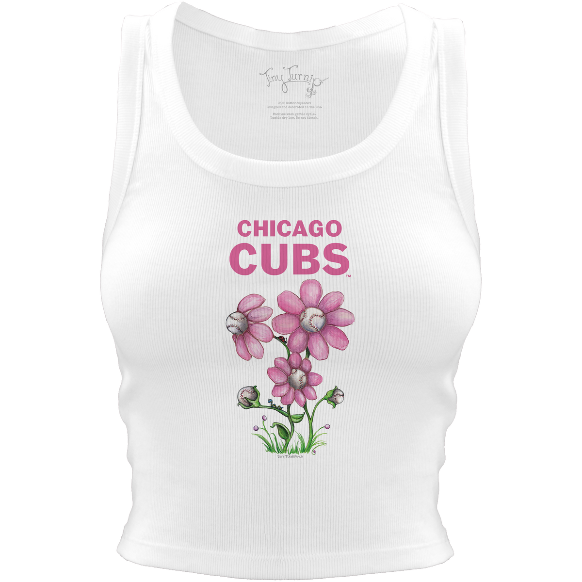 Chicago Cubs Blooming Baseballs Crop Tank - Tiny Turnip